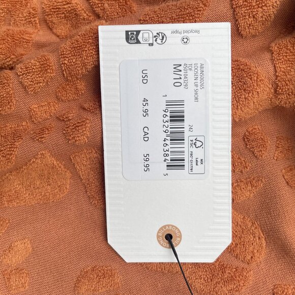Billabong Loosen Up Set- Sweatshirt & Shorts | Size S/M | Burnt Orange/Toffee - Picture 9 of 12